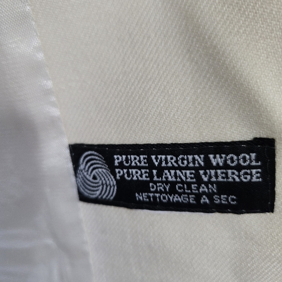 Mr. LEONARD VINTAGE Cream/Pale Yellow Virgin Wool Women's Jacket.Size L/XL - Picture 8 of 12